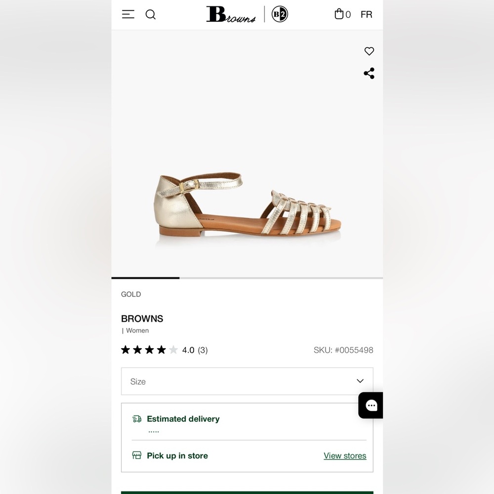 Browns Mona Gold Sandals in size 6